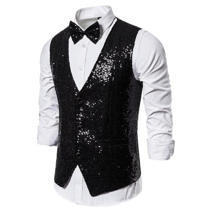 Heren zwart glitter gilet giletje feest party kostuum vest, Kleding | Heren, Carnavalskleding en Feestkleding, Nieuw, Kleding