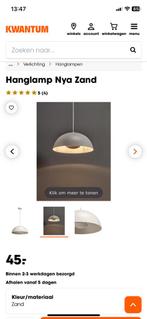Mooie zandkleurige lamp, heeft 1 maand gehangen, Ophalen of Verzenden, Zo goed als nieuw, Minder dan 50 cm