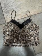 Top met panterprint en kant Shein maat XS, Beige, Ophalen of Verzenden, Zo goed als nieuw, Zonder mouw