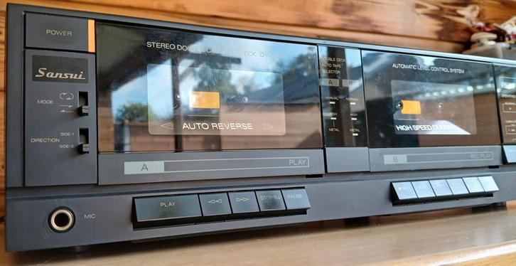 Sansui Dubbel Cassettedeck D-550WR Metal 1988 Reverse Dual, Audio, Tv en Foto, Cassettedecks, Dubbel, Overige merken, Auto-reverse