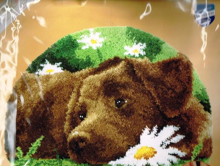 Cado vervaco knooppakket kleedje, bruine labrador, Hobby en Vrije tijd, Borduren en Borduurmachines, Nieuw, Overige typen, Ophalen of Verzenden