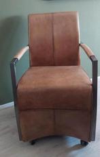 Schapen lederen stoel op wieltjes, Ophalen of Verzenden, Zo goed als nieuw, 50 tot 75 cm