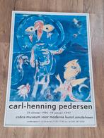 Vintage poster tentoonstelling  Carl-Henning Pedersen, Met lijst, Ophalen of Verzenden, Overige onderwerpen, Rechthoekig Staand