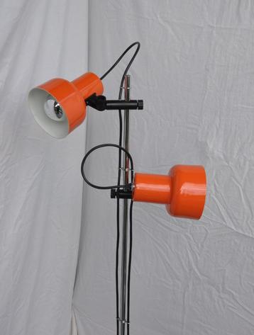Hustad Leuchten | Vintage staande lamp | Vloerlamp | Oranje beschikbaar voor biedingen