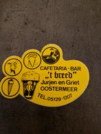 3085 Vintage Cafetaria 't Breed Reclame Sticker, Ophalen of Verzenden, Gebruikt