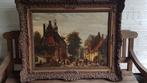 eind 19e eeuws olieverf Naarden Raadhuisstraat v Haerlem, Antiek en Kunst, Kunst | Schilderijen | Klassiek, Ophalen