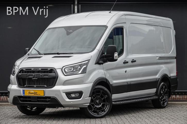 Ford Transit L2H2 | 130Pk A8 Aut. | Raptor Edition | 2x Schu, Auto's, Bestelauto's, Bedrijf, Te koop, ABS, Achteruitrijcamera