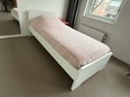 Eenpersoonbed met matras 90x200, Ophalen, 90 cm, Eenpersoons, Wit