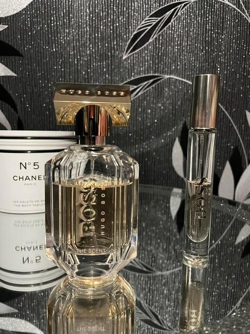 Hugo Boss the scent for her edp 50ml + travelspray 7,4ml, Sieraden, Tassen en Uiterlijk, Uiterlijk | Parfum, Zo goed als nieuw