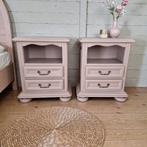 Twee massief houten gerestylde nachtkastjes kastjes, Huis en Inrichting, Kasten | Ladekasten, Ophalen, 1 of 2 laden, 50 tot 100 cm
