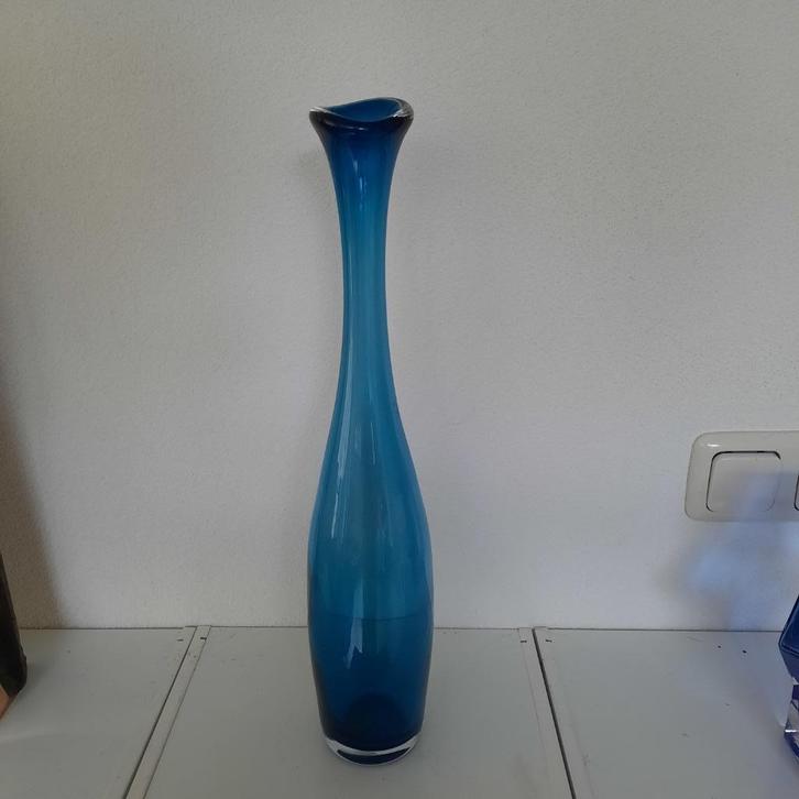 3x Leerdam 2x tincraquele en flesvaas Siem vd Marel, Antiek en Kunst, Antiek | Glas en Kristal, Ophalen of Verzenden