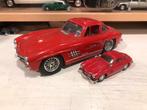 1:18 Mercedes 300 SL Gullwing + 1:43 Rood Bburago, Hobby en Vrije tijd, Modelauto's | 1:18, Ophalen of Verzenden, Gebruikt, Auto
