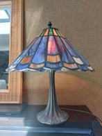 Vintage glas-in-lood tafellamp in Tiffany-stijl Morgan, Ophalen of Verzenden