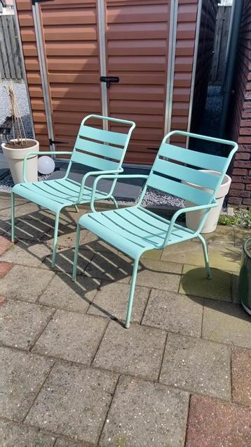 Tuinstoelen metaal lounge set mint groen turquoise life 