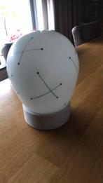 Vintage Bollamp Plafondlamp melkglas met zwarte strepen, Huis en Inrichting, Lampen | Plafondlampen, Ophalen of Verzenden, Glas