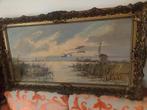 Olieverfschilderij op doek (92 x 52 cm) Hollands Landschap, Antiek en Kunst, Kunst | Schilderijen | Klassiek, Ophalen