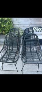 Eetkamerstoelen zwart rotan, Huis en Inrichting, Stoelen, Ophalen, Gebruikt, Zwart, Riet of Rotan