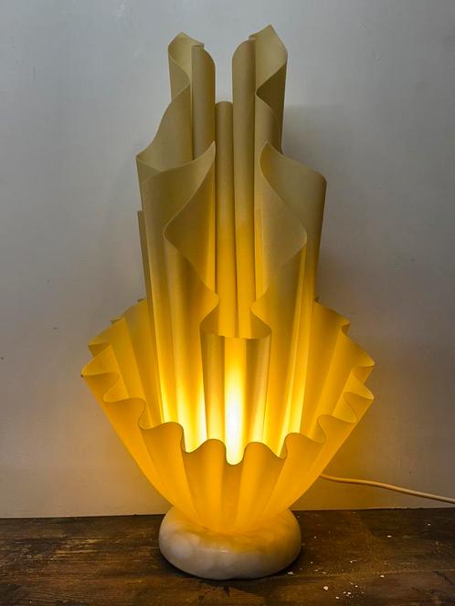 Vintage mid century Georgia Jacob Corolla tafelamp, Huis en Inrichting, Lampen | Tafellampen, Gebruikt, 50 tot 75 cm, Overige materialen