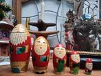 houten matroesjka kerstman / de grootste is 14 cm hoog, Ophalen of Verzenden, Gebruikt