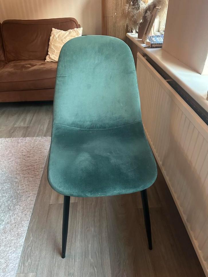 Velvet eetkamerstoelen Kwantum (4 stuks), Huis en Inrichting, Stoelen, Gebruikt, Vier, Overige kleuren, Ophalen