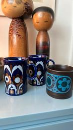 Vintage Staffordshire potteries England funky mokken bekers, Ophalen of Verzenden