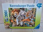 Tijger/ leeuwen puzzel 200XXL 8+ (Ravensburger/ als NIEUW), Ophalen, Meer dan 50 stukjes, 6 jaar of ouder