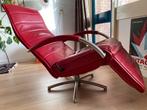 Jori Mensana lederen relaxfauteuil kleur Cherry, Huis en Inrichting, Fauteuils, Ophalen, Gebruikt, 75 tot 100 cm, Modern