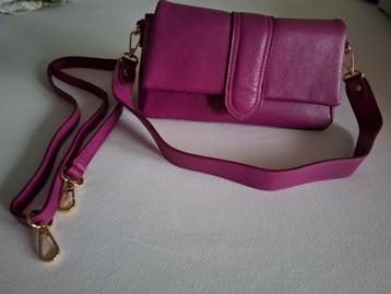 Borse de Pelle Fuchsia Roze Leren Tasje beschikbaar voor biedingen