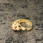 14 karaat gouden ring panter model robijn ogen, 20 of groter, Heer, Nieuw, Ophalen of Verzenden