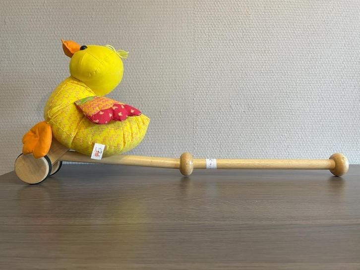 Duwfiguur eend met geluid, Kinderen en Baby's, Speelgoed | Babyspeelgoed, Zo goed als nieuw, Overige typen, Met geluid, Met wieltjes