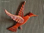 Midcentury modern houten vogel vintage wanddecoratie MCM, Ophalen of Verzenden, Gebruikt
