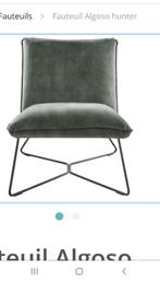Een groene velours fauteuil Algoso voor 110 euro, Huis en Inrichting, Fauteuils, Ophalen, 75 tot 100 cm, Zo goed als nieuw, 50 tot 75 cm