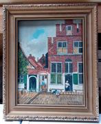 Oud schilderijtje met stadsgezicht, Antiek en Kunst, Verzenden