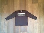 Bruine longsleeve met fraaie western opdruk; Miniman; mt 134, Miniman, Gebruikt, Ophalen of Verzenden, Shirt of Longsleeve