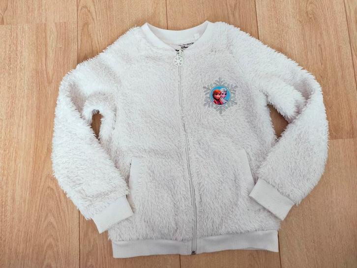 Zgan! Lekker warm wit Frozen teddy vest van C&A. Mt 128, Kinderen en Baby's, Kinderkleding | Maat 128, Zo goed als nieuw, Meisje