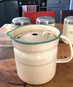 Vintage emaille melkkoker 1950, Huis en Inrichting, Keuken | Potten en Pannen, Ophalen of Verzenden, Gebruikt, Overige materialen