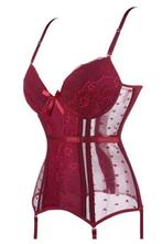 Wauw Prachtige Korset Bustier met Jarretelles, tm 6XL, Kleding | Dames, Ondergoed en Lingerie, Verzenden, Rood, Body of Korset