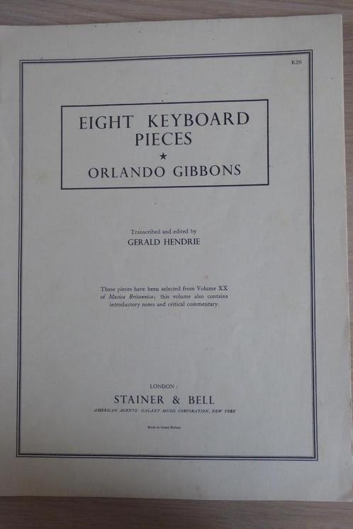 Eight Keyboard Pieces  *  Orlando Gibbons, Muziek en Instrumenten, Bladmuziek, Zo goed als nieuw, Les of Cursus, Keyboard, Verzenden