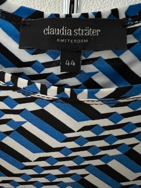 Claudia Strater prachtige luxe top zwart, blauw wit 44, Kleding | Dames, Tops, Zo goed als nieuw, Maat 42/44 (L), Blauw, Korte mouw
