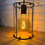 Steinhauer Hanglamp Gebogen Glas - Zwart Staal, Ophalen of Verzenden, Zo goed als nieuw, Glas