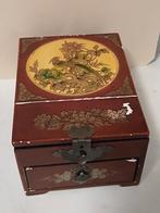 Vintage Chinese sieradendoos met1 lade en inklapbare spiegel, Ophalen of Verzenden