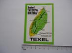 sticker oud TEXEL wadden eiland Nieuw Breda hotel retro, Verzamelen, Stickers, Verzenden, Zo goed als nieuw, Bedrijf of Vereniging