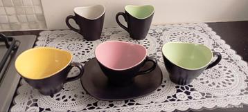 Tulip fifties huizen koppen en schotel zwart pastel beschikbaar voor biedingen