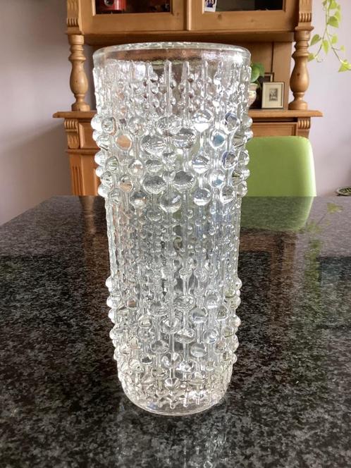Vaas, glas, Sklo Union, candle wax, vintage, Antiek en Kunst, Antiek | Glas en Kristal, Ophalen