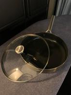 Hapjespan met deksel. 28 cm. Gebruikt., Ophalen, Gebruikt, Rvs, Koekenpan of Braadpan