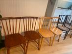 Set van 6 vintage antieke stoelen spijlstoelen thonet, Ophalen, Gebruikt, Bruin