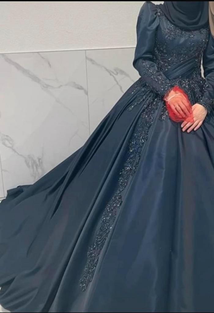 Henna jurk, Kleding | Dames, Trouwkleding en Trouwaccessoires, Zo goed als nieuw, Trouwjurk, Blauw, Ophalen of Verzenden