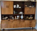 Vintage woonkamer kast van exclusief notenhout., Huis en Inrichting, Kasten | Wandmeubels, Ophalen, Gebruikt, Met deur(en), 150 tot 200 cm