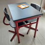 Schoolbankje Kindertafel Kinderstoel Tafeltje Vintage, Ophalen, Gebruikt, Tafel(s) en Stoel(en)