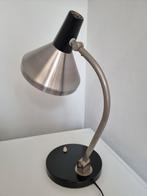 Hala vintage zilveren zwarte design bureaulamp, Gebruikt, Ophalen of Verzenden, Mid-century, Metaal